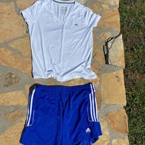 Adidas female shirt and shorts set size XL